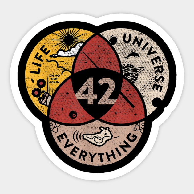 42 Answer to Life Universe and Everything Sticker by cobiepacior